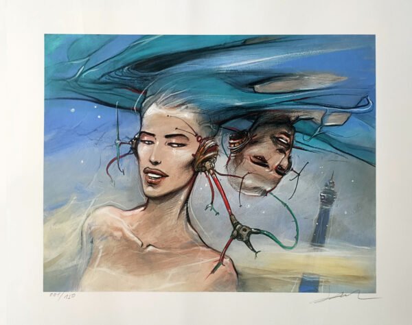 Enki Bilal Estampe pigmentaire exposition Compiègne  numérotée signée